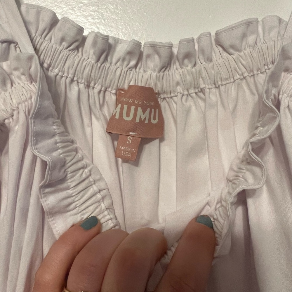 Show Me Your Mumu Angel Mini Dress in White Poplin size Small - Picture 6 of 8